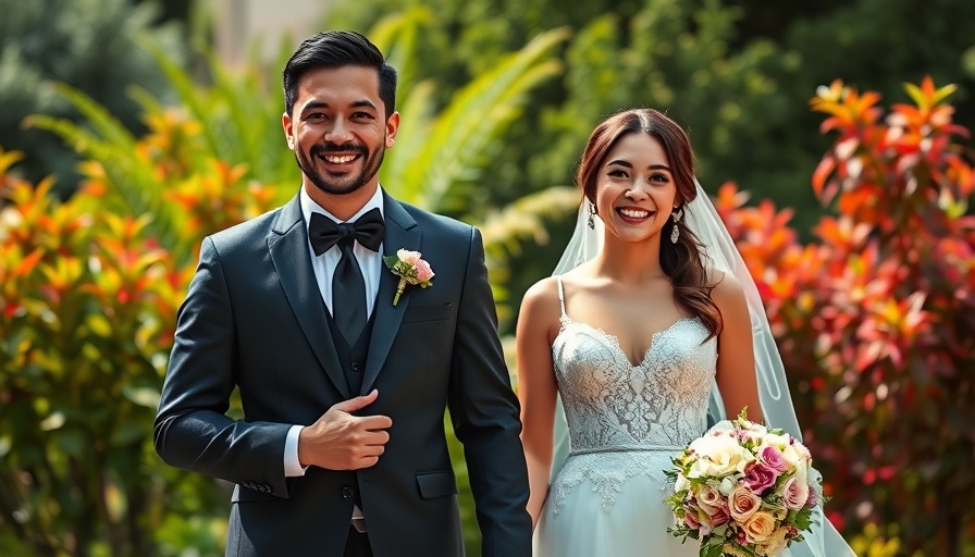 Elegant couple at Markree Castle Wedding Venues in lush garden.