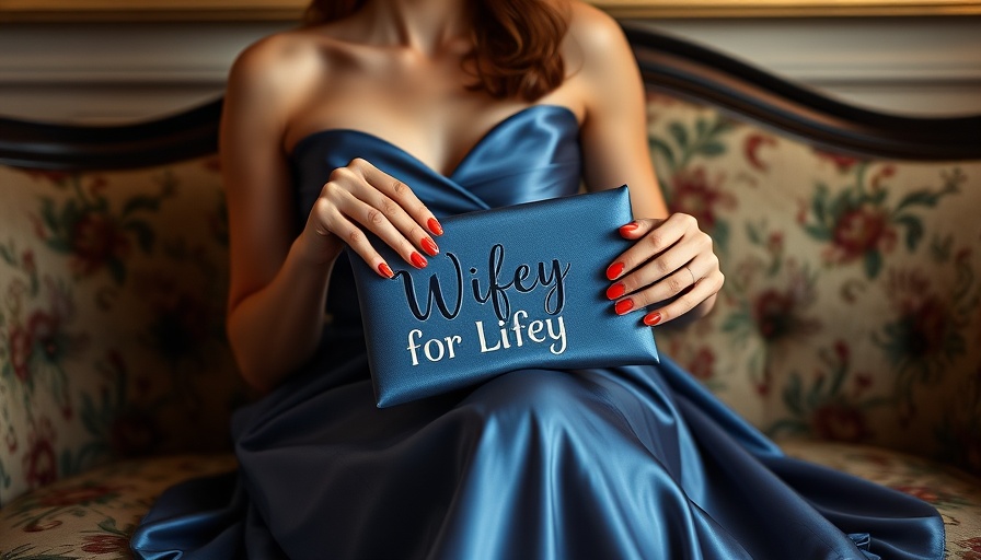 Stylish woman with novelty bridal clutch bag on vintage sofa