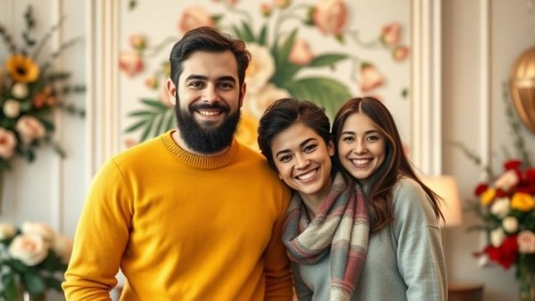 Casual portrait with floral backdrop for Rajkummar Rao Baby Girl Announcement.