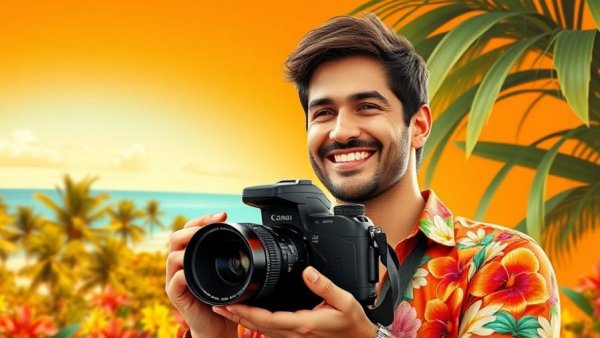 Vibrant pre-wedding show success poster with smiling man and floral background.