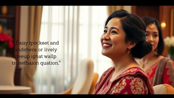 Warm ambiance featuring heartfelt message and joyful couple.