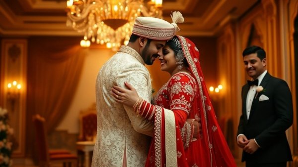 Kinjal Dave Dhruvin Shah Wedding festive attire and warm elegance.