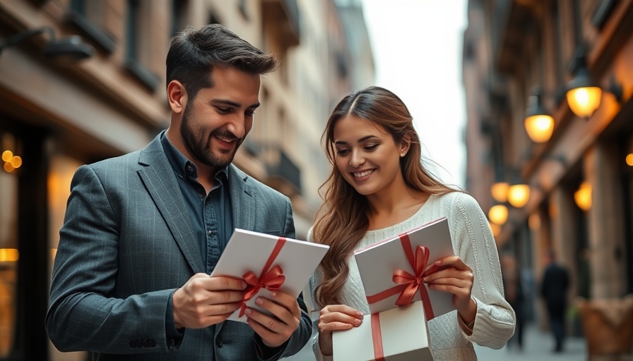 Couple planning wedding gifts, discussing ideas together