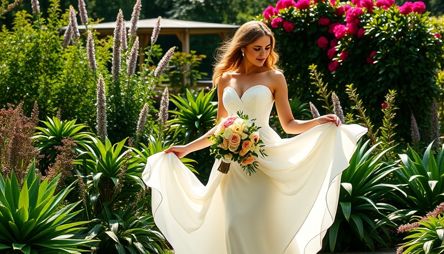 Saoirse-Monica Jackson bridesmaid dresses: elegant scene in lush garden