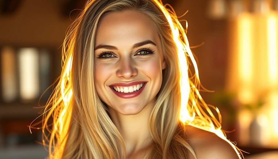 Beautiful woman with wedding-ready hair, glowing smile.