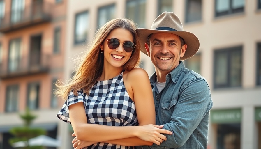 Couple outdoors smiling, perfect day near wedding venues.