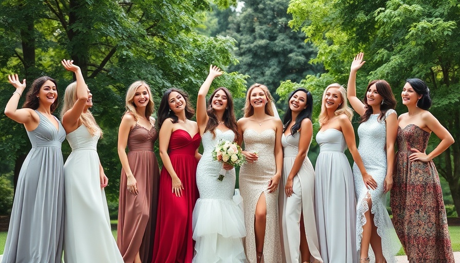 Elegant bridesmaids showcasing dress ideas in a picturesque garden.