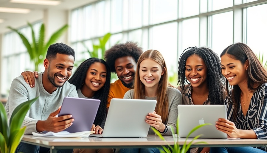 AI-powered video for higher ed marketing featuring students collaborating with tech.