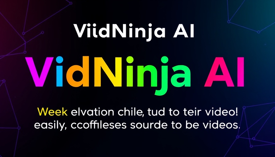 VidNinja AI video creation promotional banner with vibrant text.