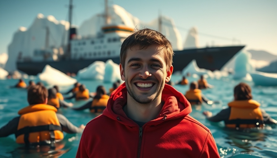 Man in icy waters near a ship, showcasing impossible challenges.