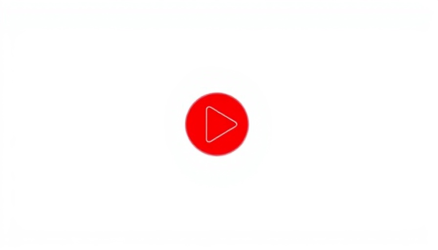 Bold red play button on white background.