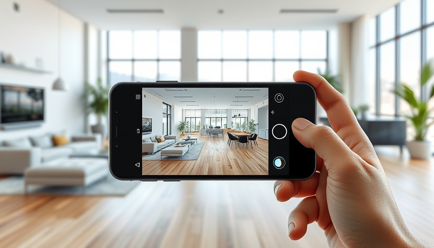 AI Property Descriptions from Video Tours: Modern living room through phone.