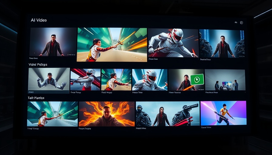 Digital interface showing AI video categories for Local AI Video Generation.