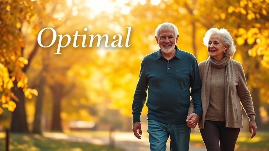 Older couple enjoying healthy aging in sunlit park, celebrating anti-aging benefits.