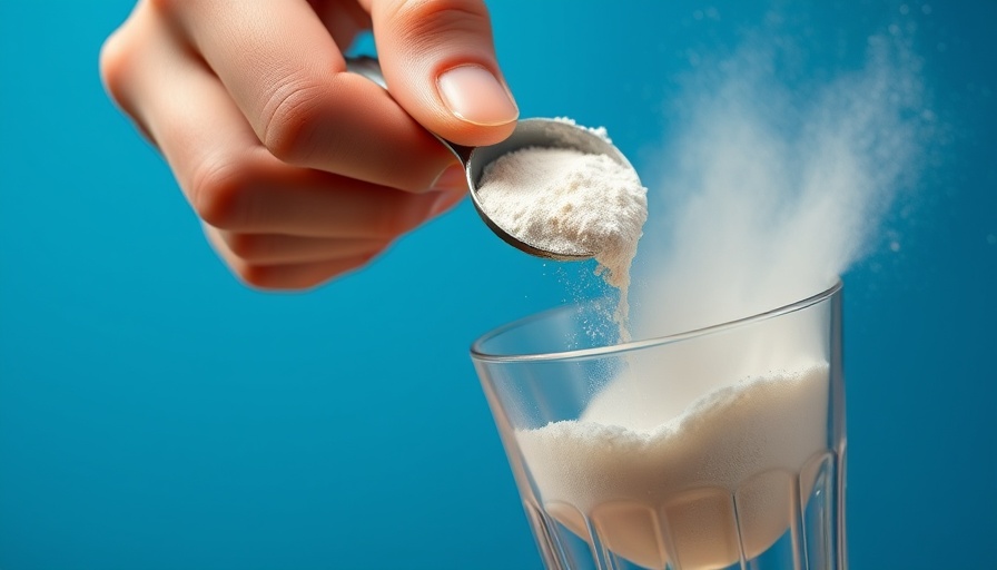 Pouring creatine powder into a glass for high-performance workouts