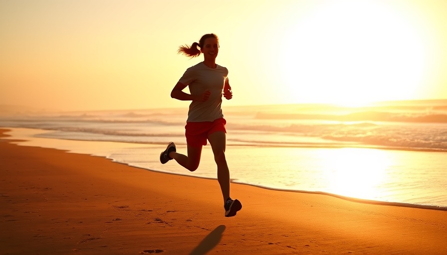 Jogging at sunrise on the beach highlights year-round standard time health benefits.