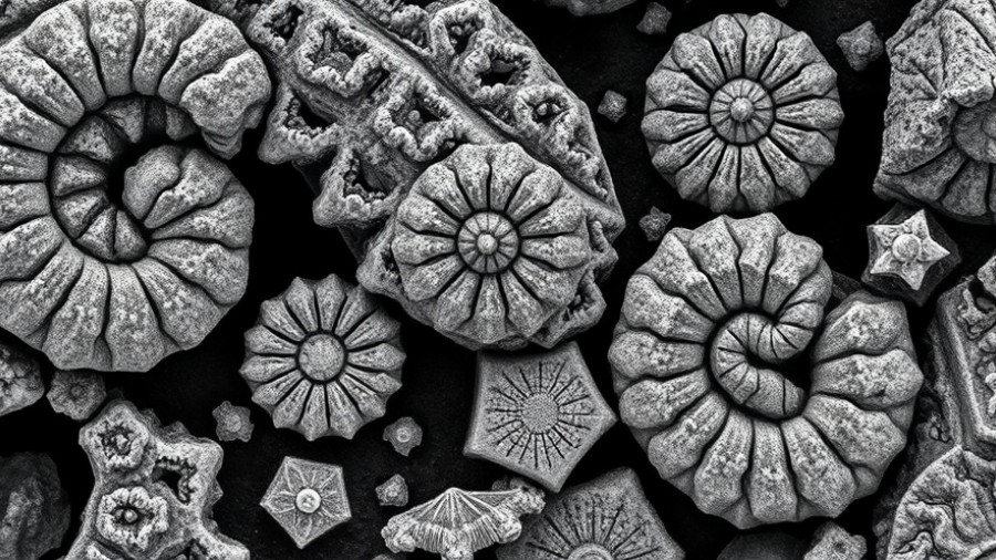 Microscopic image of giant magnetofossils showcasing detailed structures.