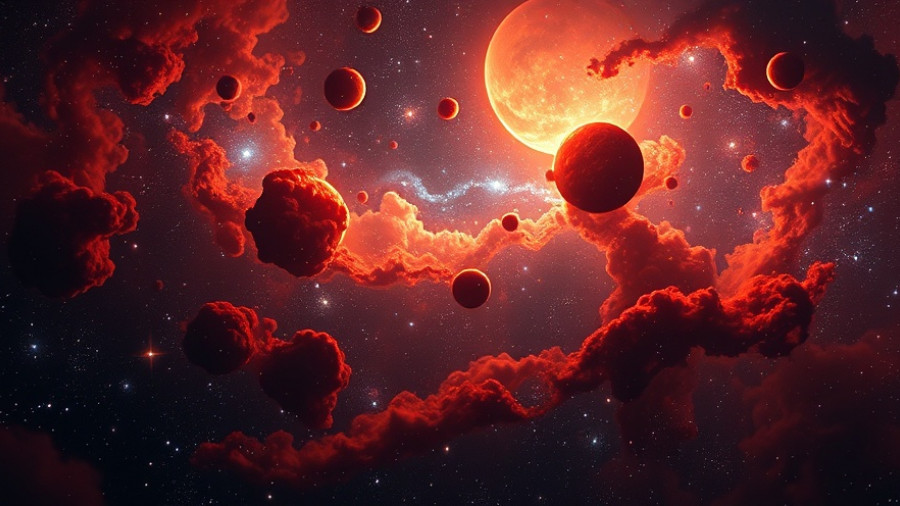 Vast galactic scene depicting a potential dark matter footprint.