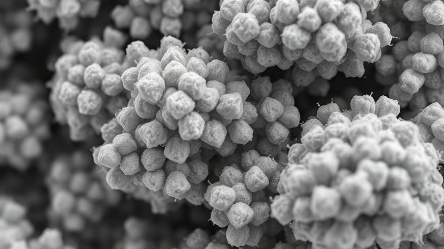 Close-up of yeast cells, related to sustainable production of plant compounds.