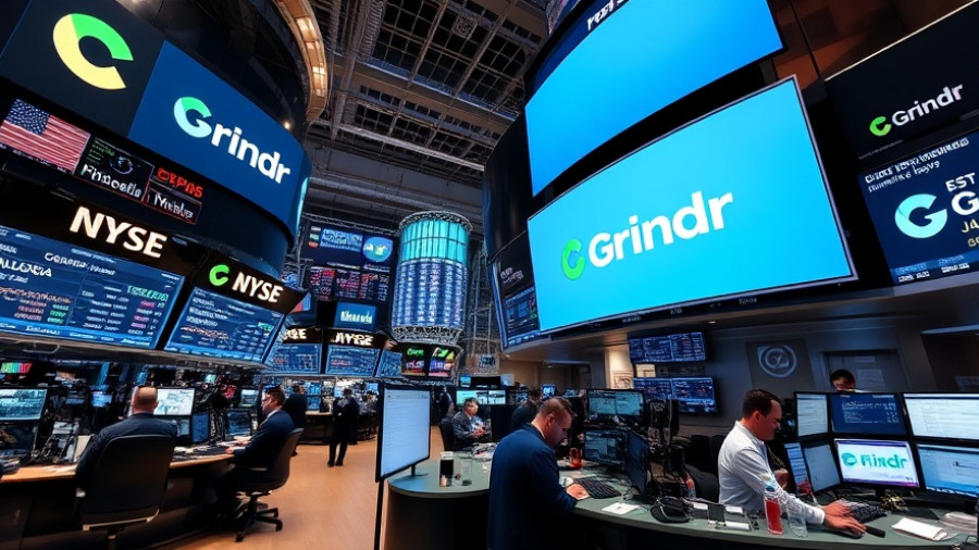 Grindr Buyout Offer visualized at stock exchange trading floor.