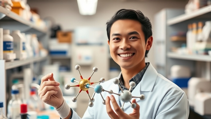 Synthetic biology calcium channels study in lab with 3D model.