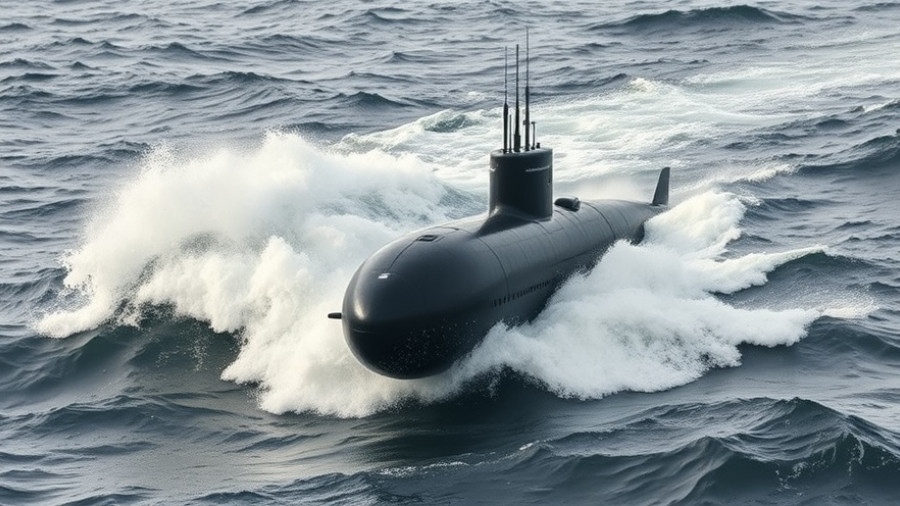 Monochrome submarine amid waves demonstrating net zero shipping potential.