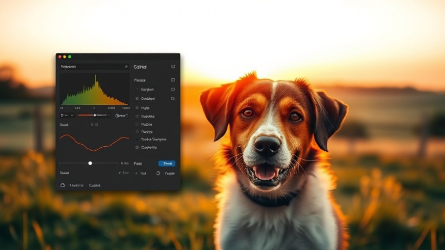 Digital artwork interface with glitch effect on dog photo, showcasing Affinity Photoshop rival free software.