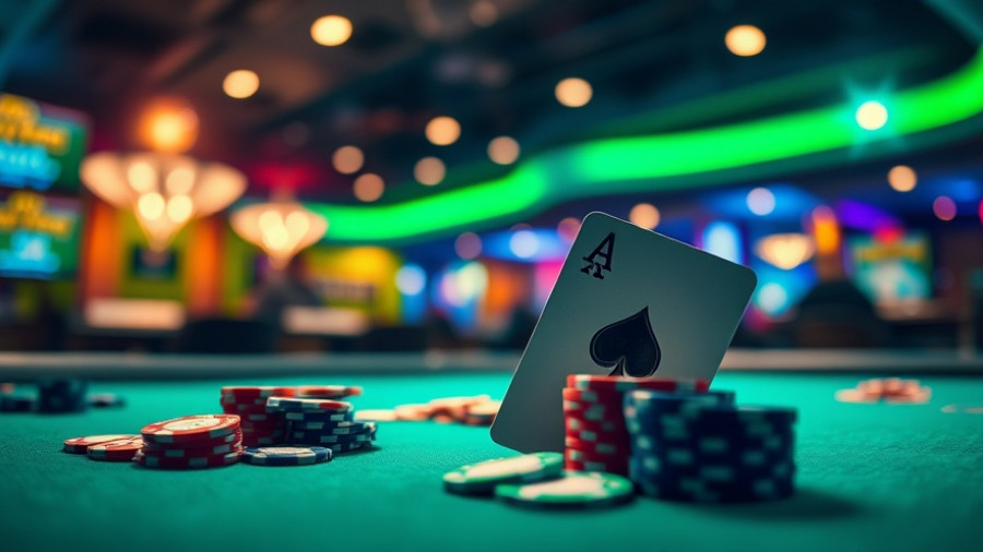 Poker chips and ace card in a dramatic, cinematic style for how to hack a poker game.