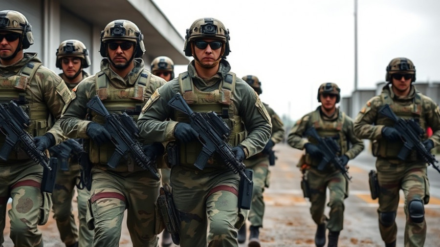 Modern soldiers in military camouflage at base, showcasing military camouflage evolution.