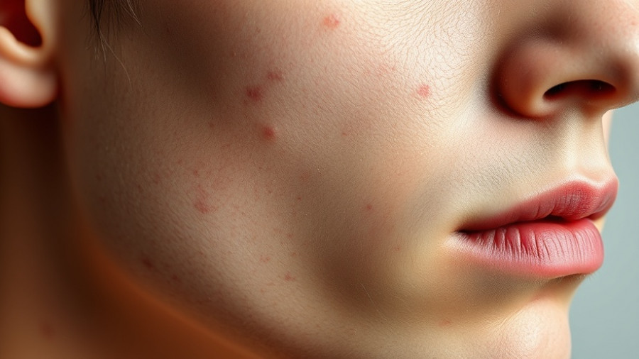 Close-up showing acne treatment needs on skin.