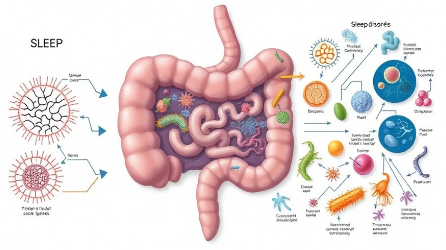 Illustration of gut microbiota and sleep disorders relationship.