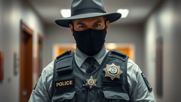 Disguised person with fake ICE badge, criminal impersonations of ICE agents.