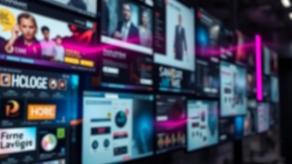 Chaotic digital ads representing scam ads on social media.