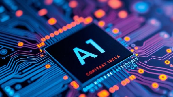 Close-up AI microchip symbolizes trillion-dollar AI bubble concept.