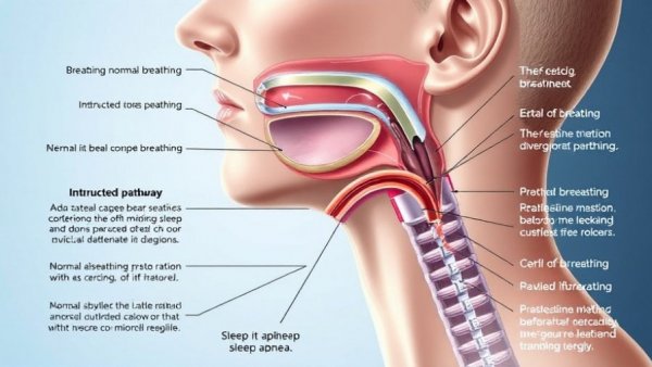 Medical diagram illustrating sleep apnea detection.