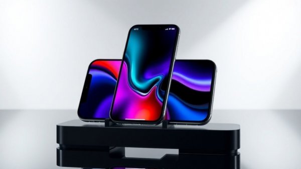 iPhone 17 displaying iOS 26.2 features on stand.