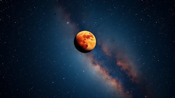 Starry night sky with Mars and Mercury shining brightly