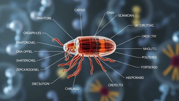 Illustration of bacteriophage components used in medicine.