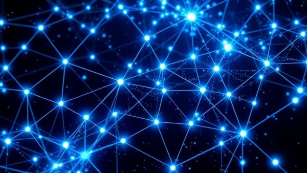Abstract cosmic network illustrating supernova standard candle concept in space.