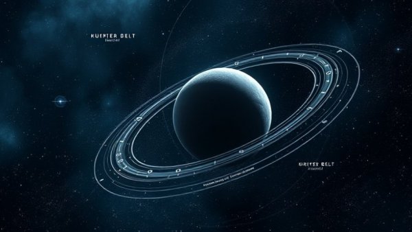 Illustration of Kuiper Belt structures in space