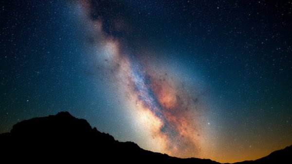 Hubble tension in cosmology, majestic Milky Way night sky.