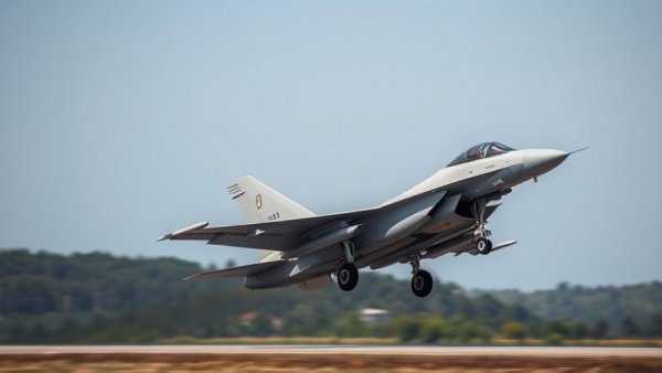 Fighter jet taking off, symbolizing airpower security guarantees.