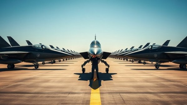 T-38 Talon upgrades shown in aircraft formation on airfield.