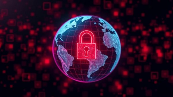 Abstract globe and lock icon symbolizing digital opsec for teens