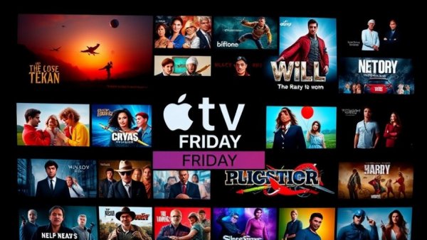 Apple TV Black Friday deal promotion with colorful show thumbnails.