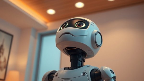 Friendly robot in warm room discussing AI Companions and Teen Mental Health Risks.