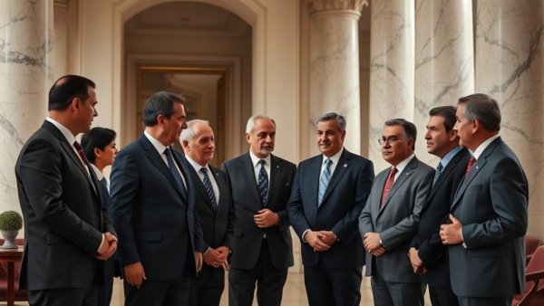 Leaders discussing Europe Strategic Security Dilemma in formal setting.