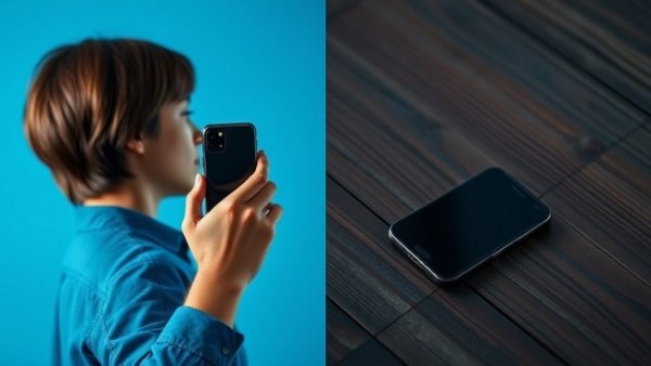 Anonymous person and smudged phone representing anonymous phone services.