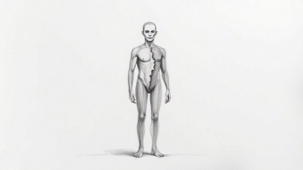 Abstract fragmented figure illustrating an AI image generator database leak.