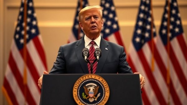 Speaker at podium with flags symbolizes 19th century strategy in 21st century problems.